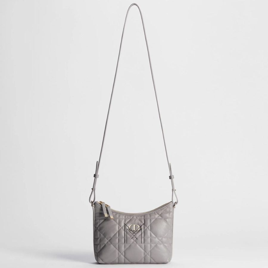 Túi Xách Dior Miss Caro Diorling Mini Bag with Chain Trianon Gray Macrocannage Lambskin JTT081 2026 Túi Xách Dior Miss Caro Diorling Mini Bag with Chain Trianon Gray Macrocannage Lambskin JTT081 2026