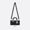 Túi Xách Đeo Chéo Dior Small Lady D-Joy Bag Black Microbead-Embroidered Cotton with Cannage Motif JJT205 2026