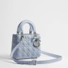 Túi Xách Đeo Chéo Small Lady Dior Bag with Strap Ice Blue Cannage Lambskin JTT115 2026 Túi Xách Đeo Chéo Small Lady Dior Bag with Strap Ice Blue Cannage Lambskin JTT115 2026