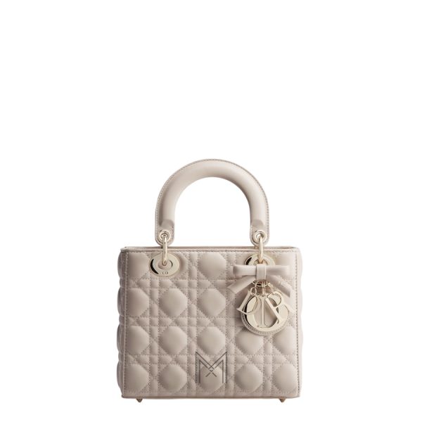 Túi Xách Đeo Chéo Small Lady Dior Bag with Strap Rose Lingerie Cannage Lambskin JTT123
