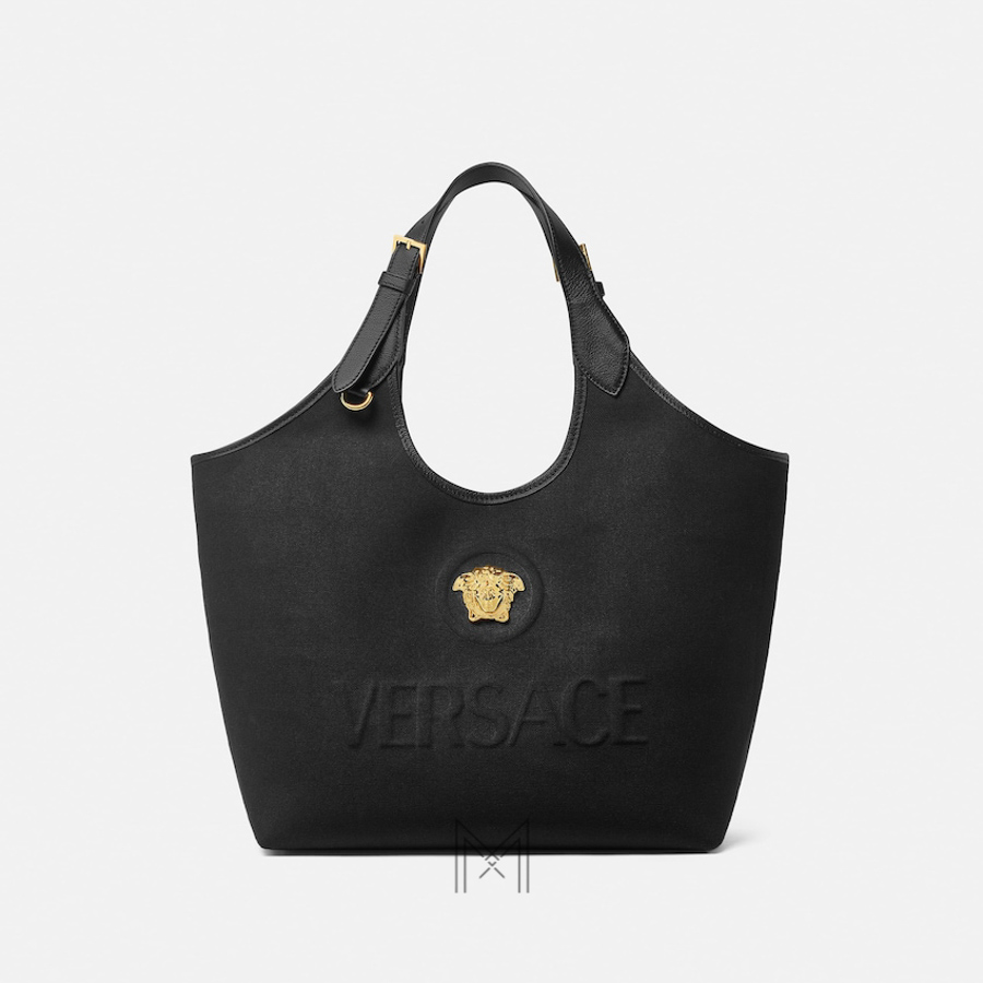 Túi Versace La Medusa màu đen canvas chính hãng MTV088 2026 Túi Versace La Medusa màu đen canvas chính hãng MTV088 2026