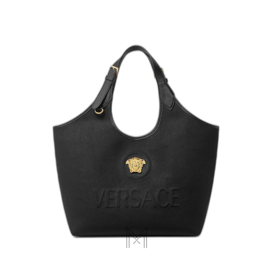Túi Versace La Medusa màu đen canvas chính hãng MTV088 2026 Túi Versace La Medusa màu đen canvas chính hãng MTV088 2026