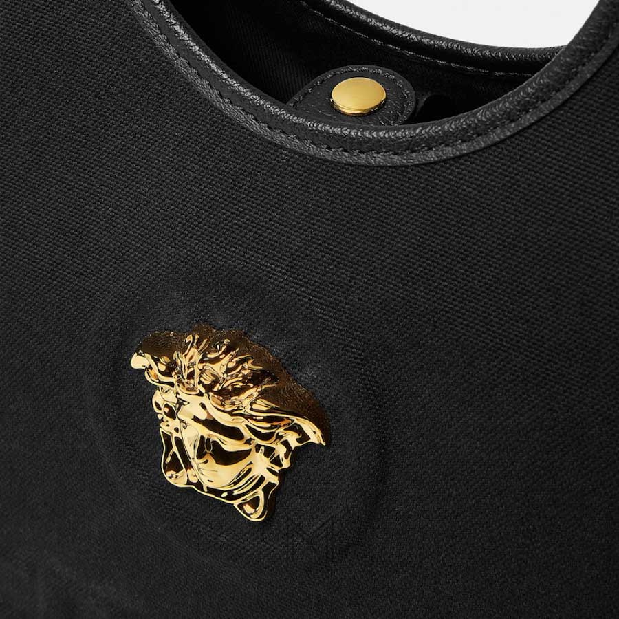 Túi Versace La Medusa màu đen canvas chính hãng MTV088 2026 Túi Versace La Medusa màu đen canvas chính hãng MTV088 2026