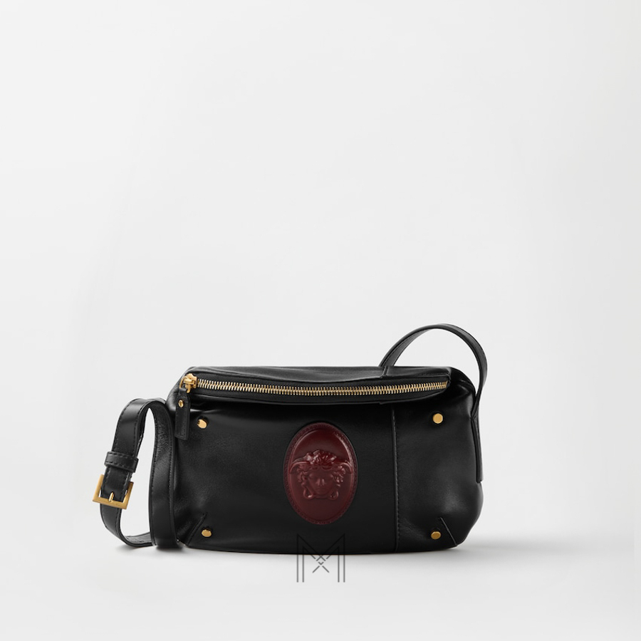 Túi xách Versace đeo vai Lou Nappa màu đen MTV074 2026 Túi xách Versace đeo vai Lou Nappa màu đen MTV074 2026