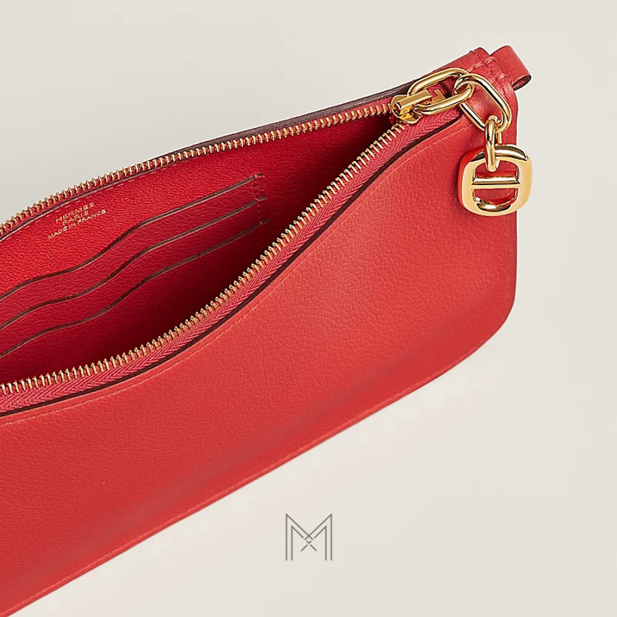 Túi đeo chéo Hermes Zipengo Chaine d'Ancre To Go màu đỏ cam san hô MTH038 2026 Túi đeo chéo Hermes Zipengo Chaine d'Ancre To Go màu đỏ cam san hô MTH038 2026