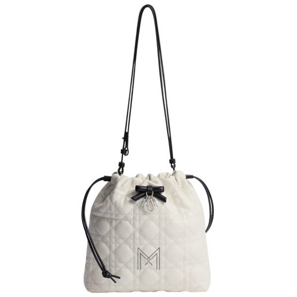 Túi Đeo Chéo Dior Adiorable Mini Bucket Bag Two-Tone Latte And Black Cannage Lambskin JTT133