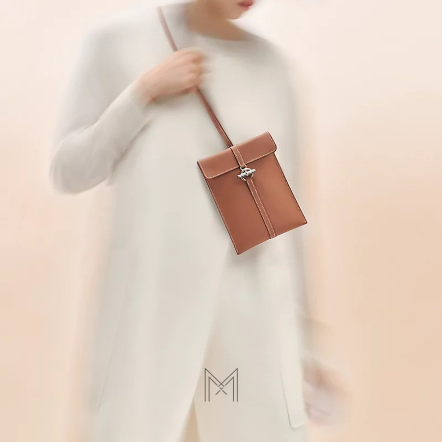 Túi Hermes Glenan To Go màu nâu khoá vàng/ khoá bạc MTH010 2026 Túi Hermes Glenan To Go màu nâu khoá vàng/ khoá bạc MTH010 2026