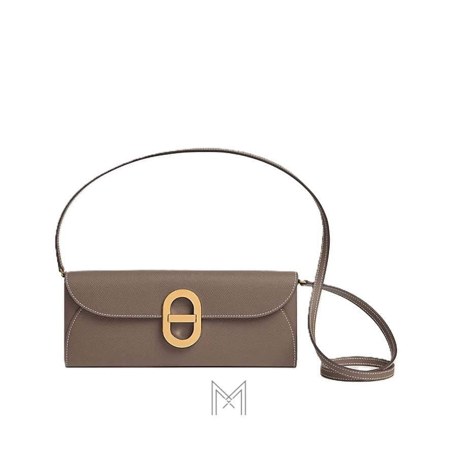 Túi đeo chéo Hermes Maillon To Go màu nâu khoá vàng MTH074 2026 Túi đeo chéo Hermes Maillon To Go màu nâu khoá vàng MTH074 2026
