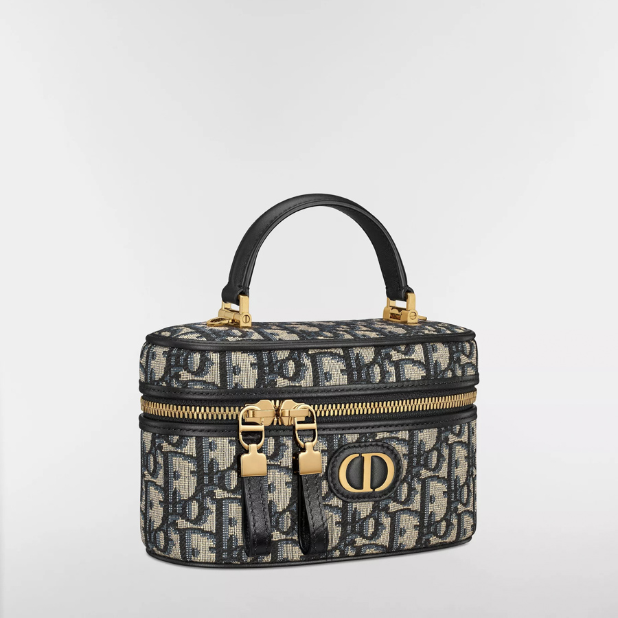Túi Xách Đeo Chéo Dior 30 Montaigne Mini Vanity Case Blue Dior Oblique Jacquard JTT025 2026 Túi Xách Đeo Chéo Dior 30 Montaigne Mini Vanity Case Blue Dior Oblique Jacquard JTT025 2026