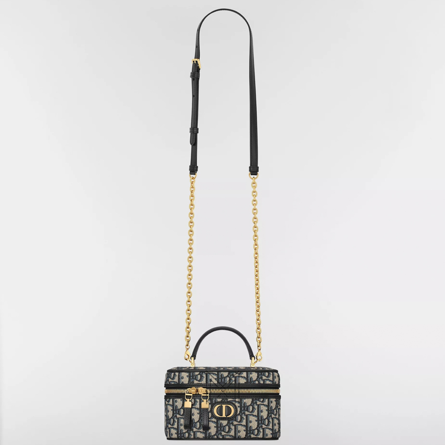 Túi Xách Đeo Chéo Dior 30 Montaigne Mini Vanity Case Blue Dior Oblique Jacquard JTT025 2026 Túi Xách Đeo Chéo Dior 30 Montaigne Mini Vanity Case Blue Dior Oblique Jacquard JTT025 2026