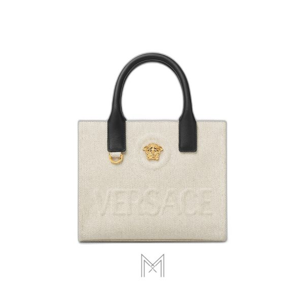 Túi xách Versace La Medusa màu be canvas phối da MTV039