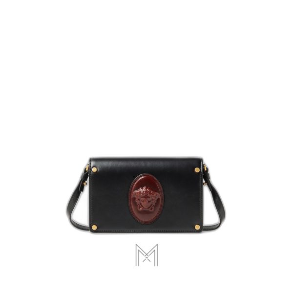 Túi đeo chéo Versace mini Lou Nappa màu đen Medusa MTV057