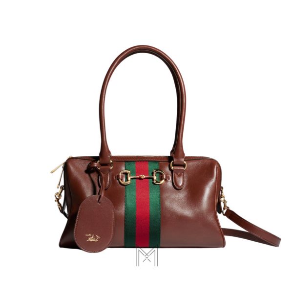 Túi xách Gucci Borsetto màu nâu khóa vàng chính hãng MHTG140