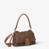 Túi xách Fendi Baguette màu nâu hoạ tiết FF chính hãng MHH072 2026