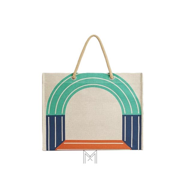 Túi xách Hermes Maillon Marin beach hoạ tiết authentic MTH006