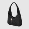 Túi kẹp nách Gucci Jackie Slim màu đen khóa bạc chính hãng MHTG074 2026