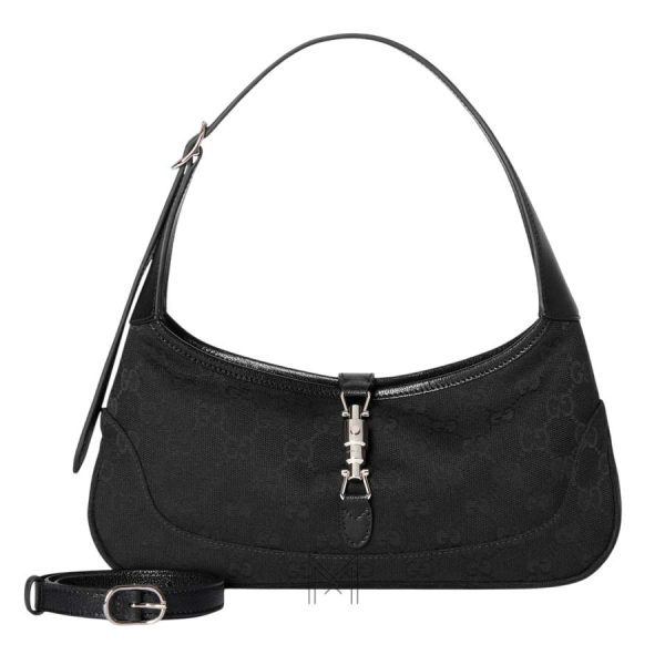 Túi kẹp nách Gucci Jackie Slim màu đen khóa bạc chính hãng MHTG074