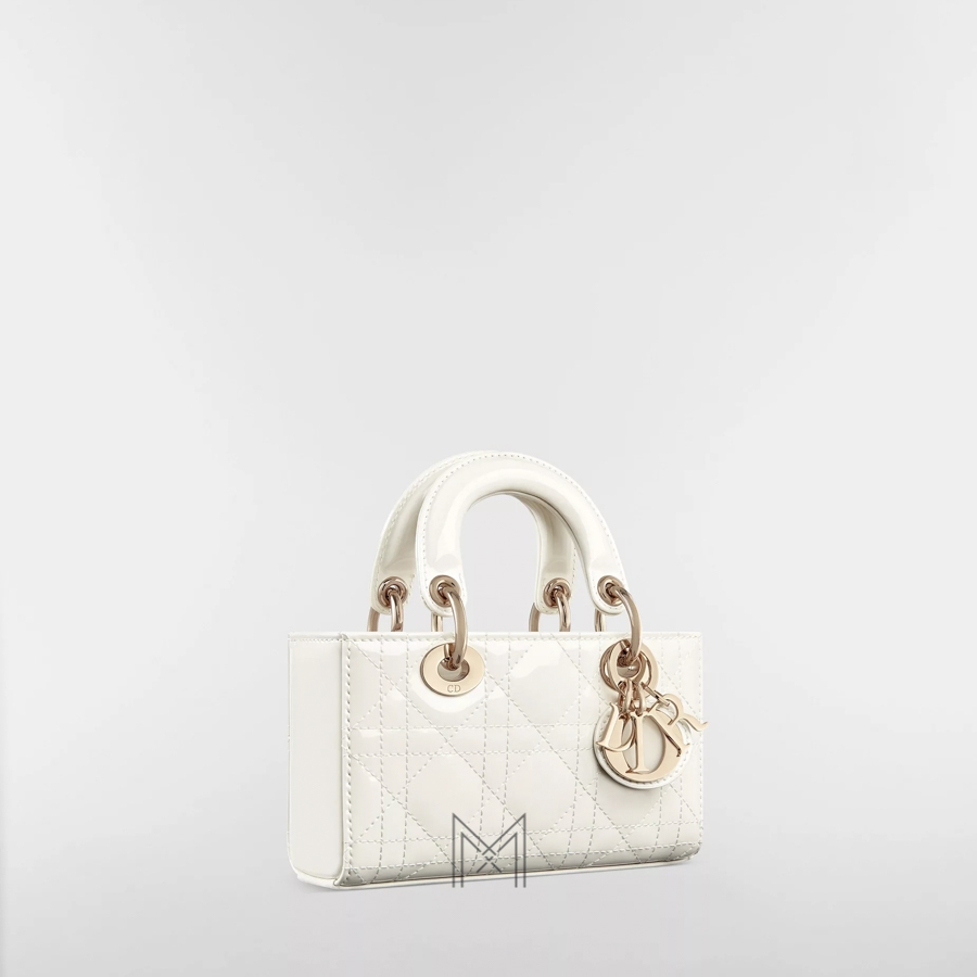Túi Xách Đeo Chéo Dior Lady D-Joy Micro Bag Latte Patent Cannage Calfskin JTT020 2026 Túi Xách Đeo Chéo Dior Lady D-Joy Micro Bag Latte Patent Cannage Calfskin JTT020 2026