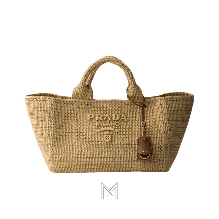 Túi xách Prada Crochet màu nâu nhạt chính hãng MHTP129 2026 Túi xách Prada Crochet màu nâu nhạt chính hãng MHTP129 2026