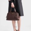 Túi xách Prada màu nâu cà phê da sần chính hãng MHTP242 2026 Túi xách Prada màu nâu cà phê da sần chính hãng MHTP242 2026