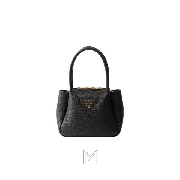 Túi xách đeo chéo mini Prada chính hãng màu đen da sần MHTP224