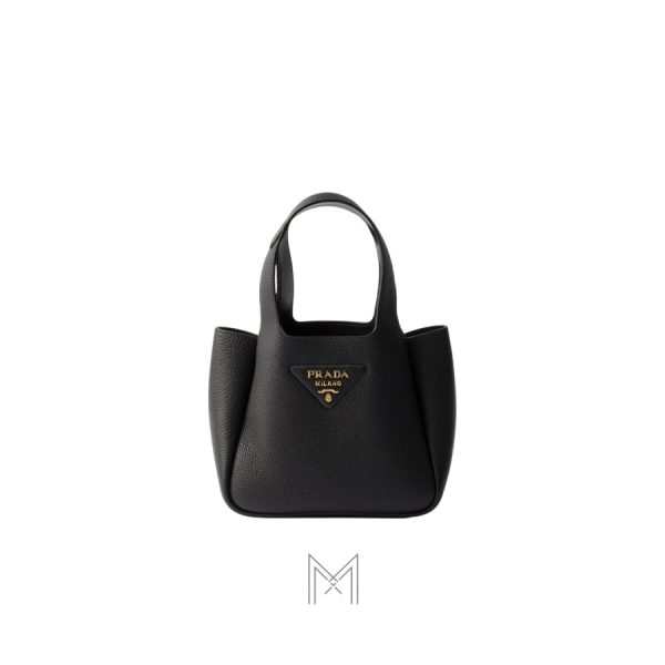 Túi xách mini Prada màu đen da sần chính hãng MHTP143