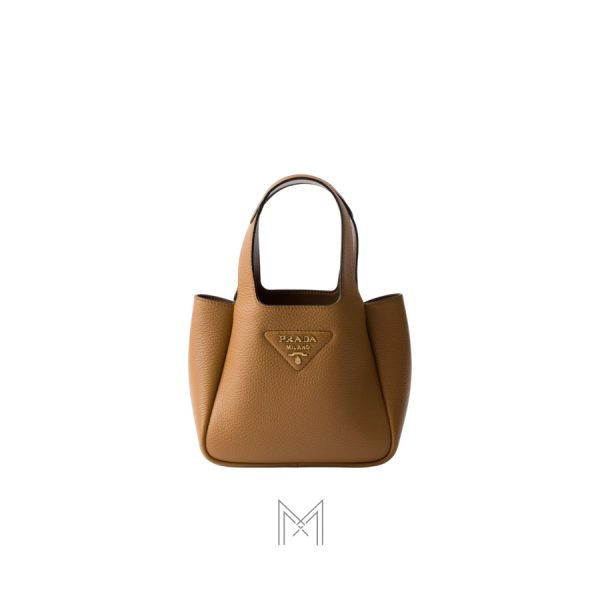 Túi xách mini Prada màu nâu bò da sần chính hãng MHTP142