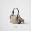 Túi xách đeo chéo mini Prada chính hãng màu nâu taupe da sần MHTP223 2026
