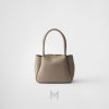Túi xách đeo chéo mini Prada chính hãng màu nâu taupe da sần MHTP223 2026