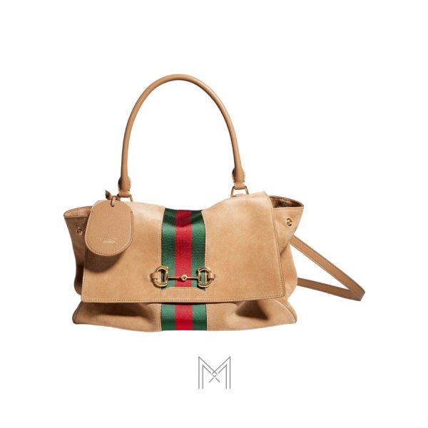 Túi xách Gucci Paparazzo màu be da lộn khóa vàng chính hãng MHTG149