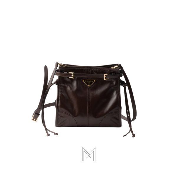 Túi xách đeo chéo Prada Bonnie màu nâu đậm chính hãng MHTP083