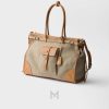 Túi xách Prada Bonnie Linen chính hãng màu nâu MHTP222 2026 Túi xách Prada Bonnie Linen chính hãng màu nâu MHTP222 2026
