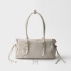 Túi xách Prada Bonnie chính hãng màu trắng da sần MHTP174 2026