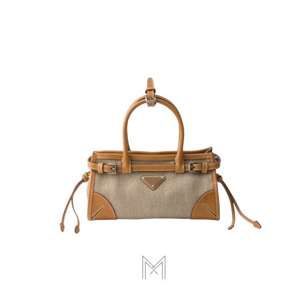 Túi xách Prada Bonnie small linen màu nâu chính hãng MHTP101
