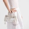Túi xách Prada Bonnie small linen màu trắng chính hãng MHTP107 2026