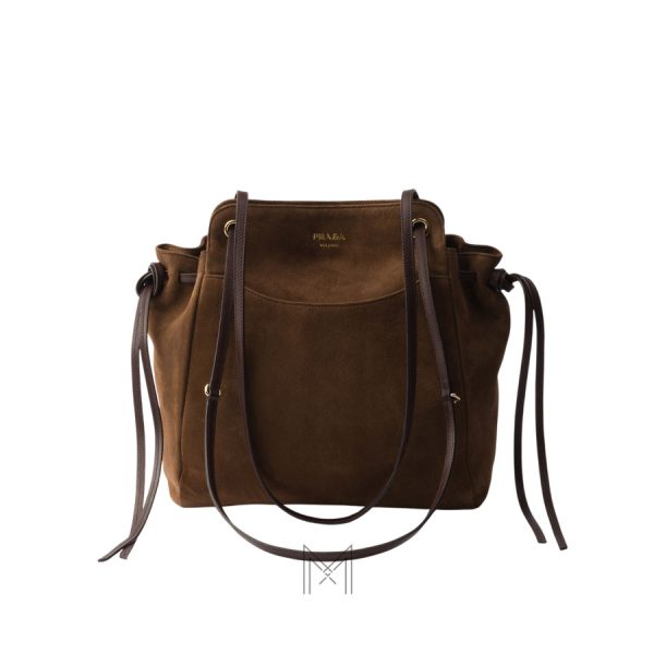 Túi xách Prada Carry màu nâu đất da lộn chính hãng MHTP146
