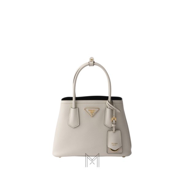 Túi xách đeo chéo Prada Double authentic màu trắng da hạt MHTP229