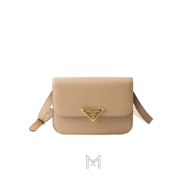 Túi xách đeo chéo Prada authentic màu be da hạt MHTP237