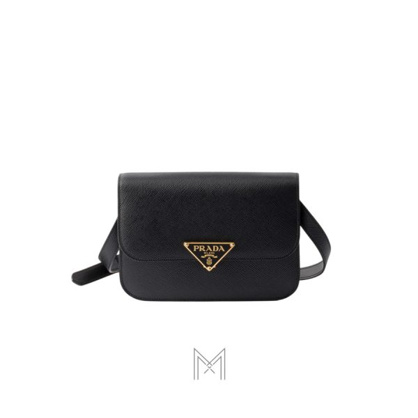 Túi xách đeo chéo Prada authentic màu đen da hạt MHTP239