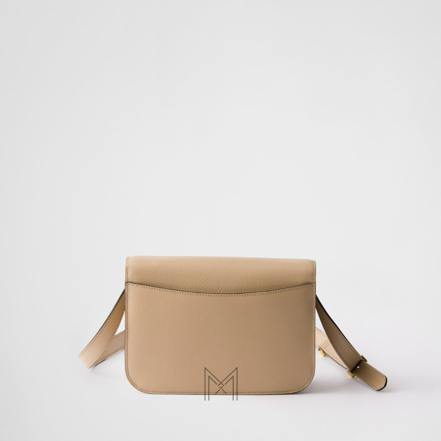 Túi xách đeo chéo Prada authentic màu be da hạt MHTP237 2026 Túi xách đeo chéo Prada authentic màu be da hạt MHTP237 2026