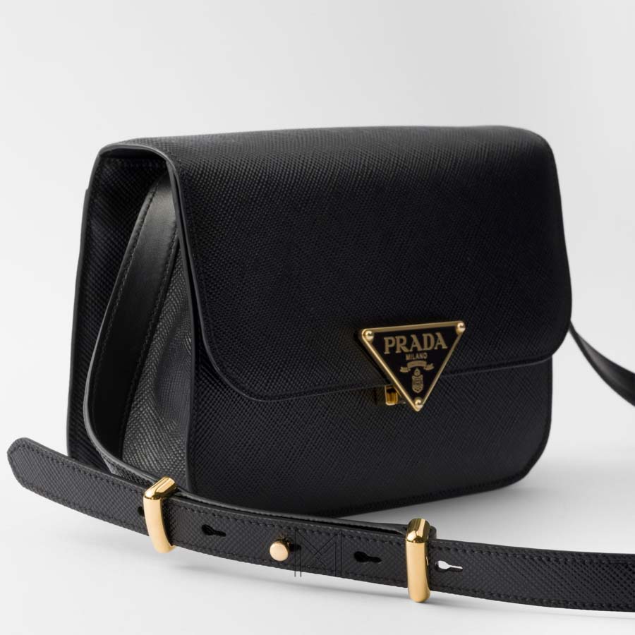 Túi xách đeo chéo Prada authentic màu đen da hạt MHTP239 2026 Túi xách đeo chéo Prada authentic màu đen da hạt MHTP239 2026