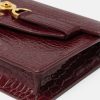 Túi đeo chéo mini dây xích Versace màu đỏ hoạ tiết vân da cá sấu MTV051 2026