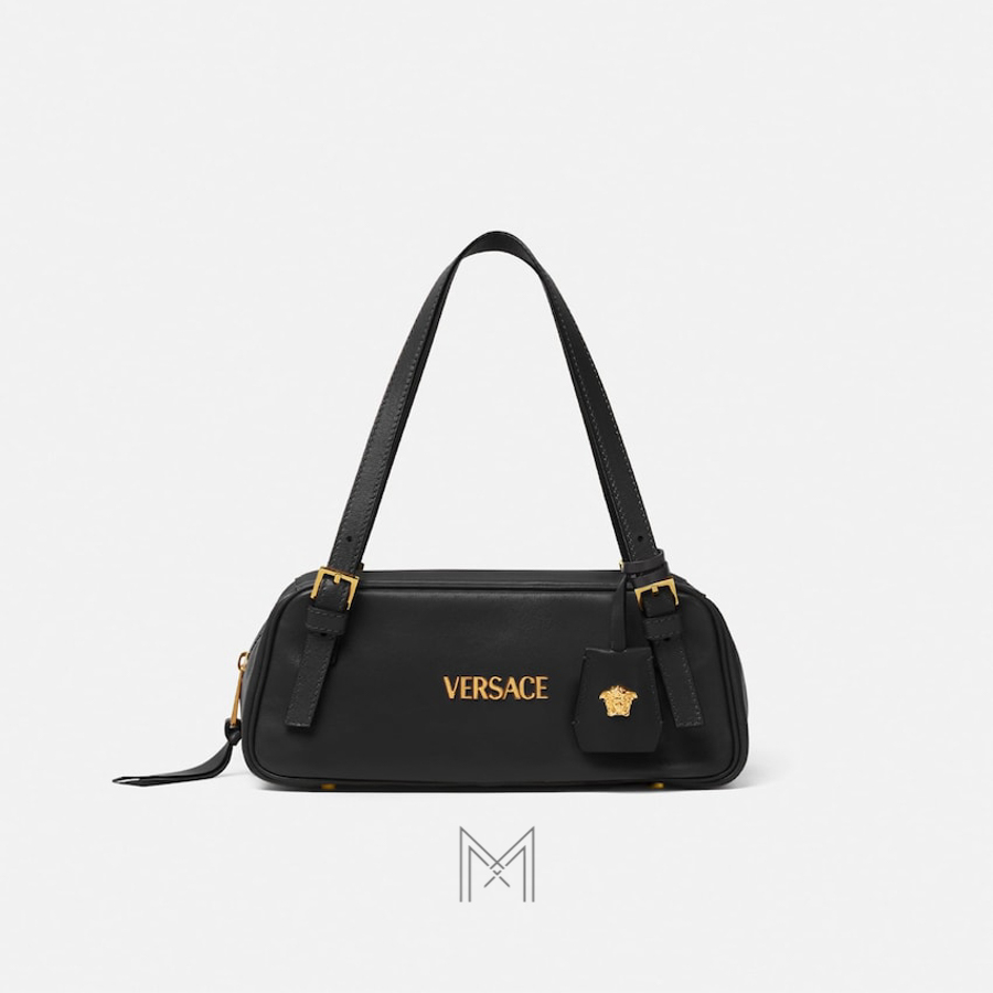 Túi xách bowling Versace Tag Nappa màu đen chính hãng MTV040 2026 Túi xách bowling Versace Tag Nappa màu đen chính hãng MTV040 2026