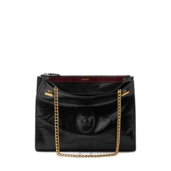 Túi xách Versace Cabine da bê đeo vai màu đen MTV205