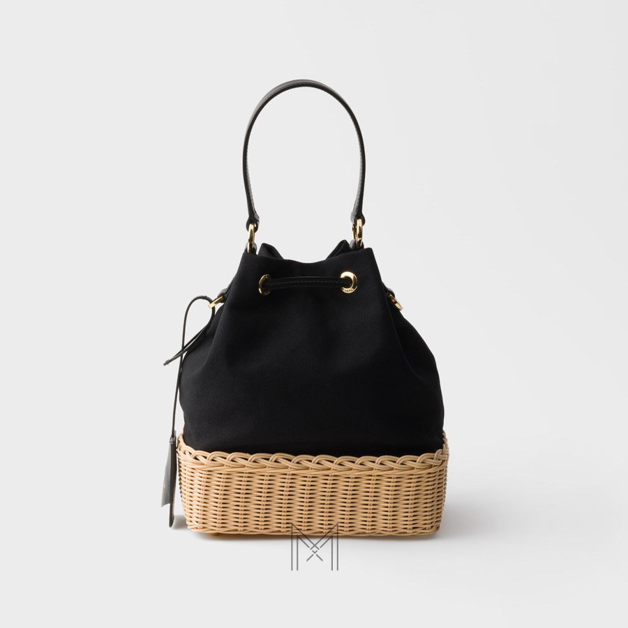 Túi Prada Wicker xách màu đen hàng hiệu chính hãng MHTP134 2026 Túi Prada Wicker xách màu đen hàng hiệu chính hãng MHTP134 2026