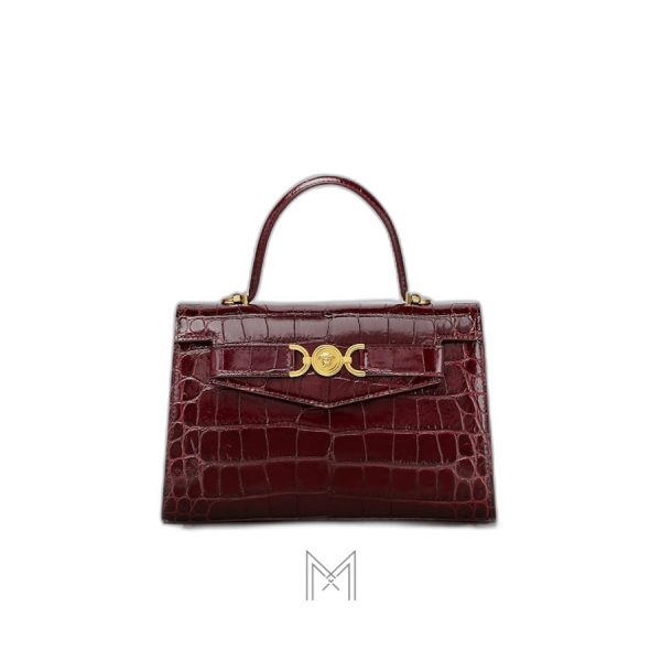 Túi xách da Versace Medusa 95 màu đỏ hoạ tiết vân da cá sấu MTV167