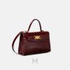 Túi xách da Versace Medusa 95 màu đỏ hoạ tiết vân da cá sấu MTV167 2026