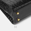 Túi xách da Versace Medusa 95 màu đen hoạ tiết vân da cá sấu MTV166 2026