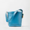 Túi xách Versace Bucket Pivot chính hãng da bê màu xanh MTV195 2026