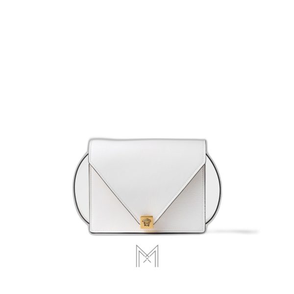 Túi đeo chéo mini Versace màu trắng da bê chính hãng MTV025
